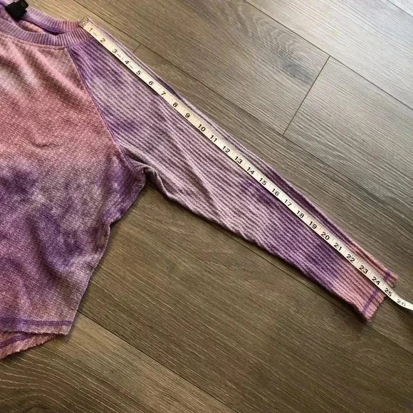 Wild Fable Womens Purple Space Tie Dye Long Sleeve Waffle Knit Size Small - Picture 8 of 12